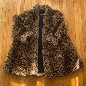 ~Vintage~ Faux Fur Leopard Print Winter Coat